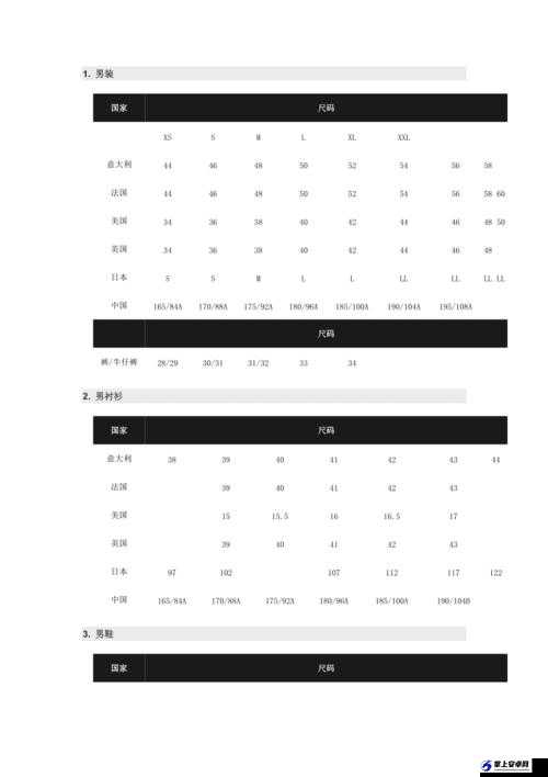 欧洲尺码与日本尺码对比专线详解